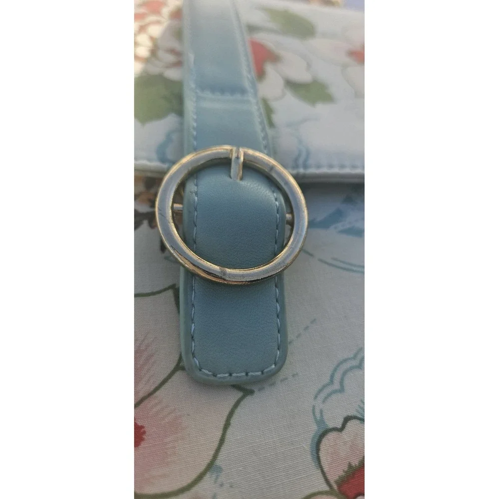 Banned Retro Floral Bamboo Handle Satchel Mint Green Vintage Style Crossbody Bag - Picture 6 of 16